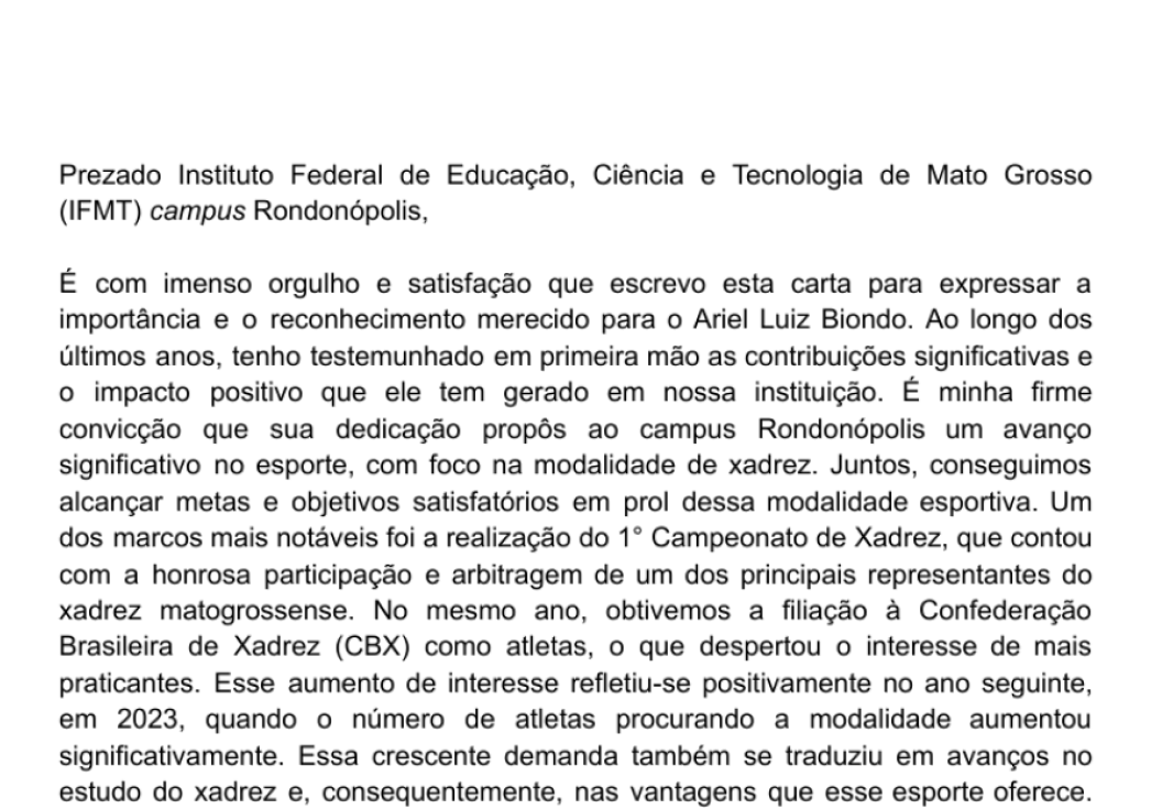 Carta de Recomendação